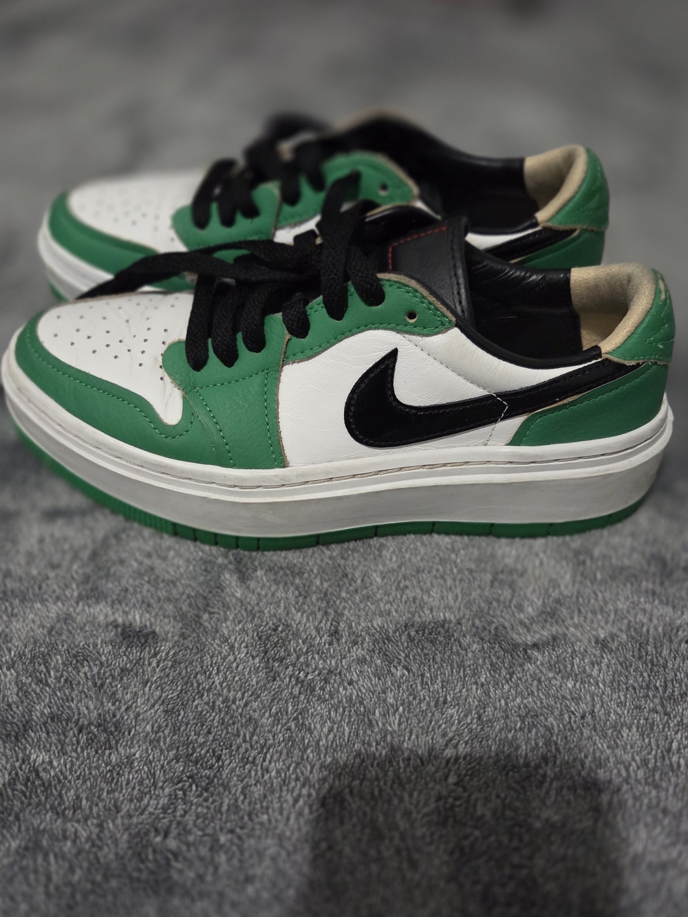 Nike Jordan Women’s Low-Top Sneakers in Green, White & Black